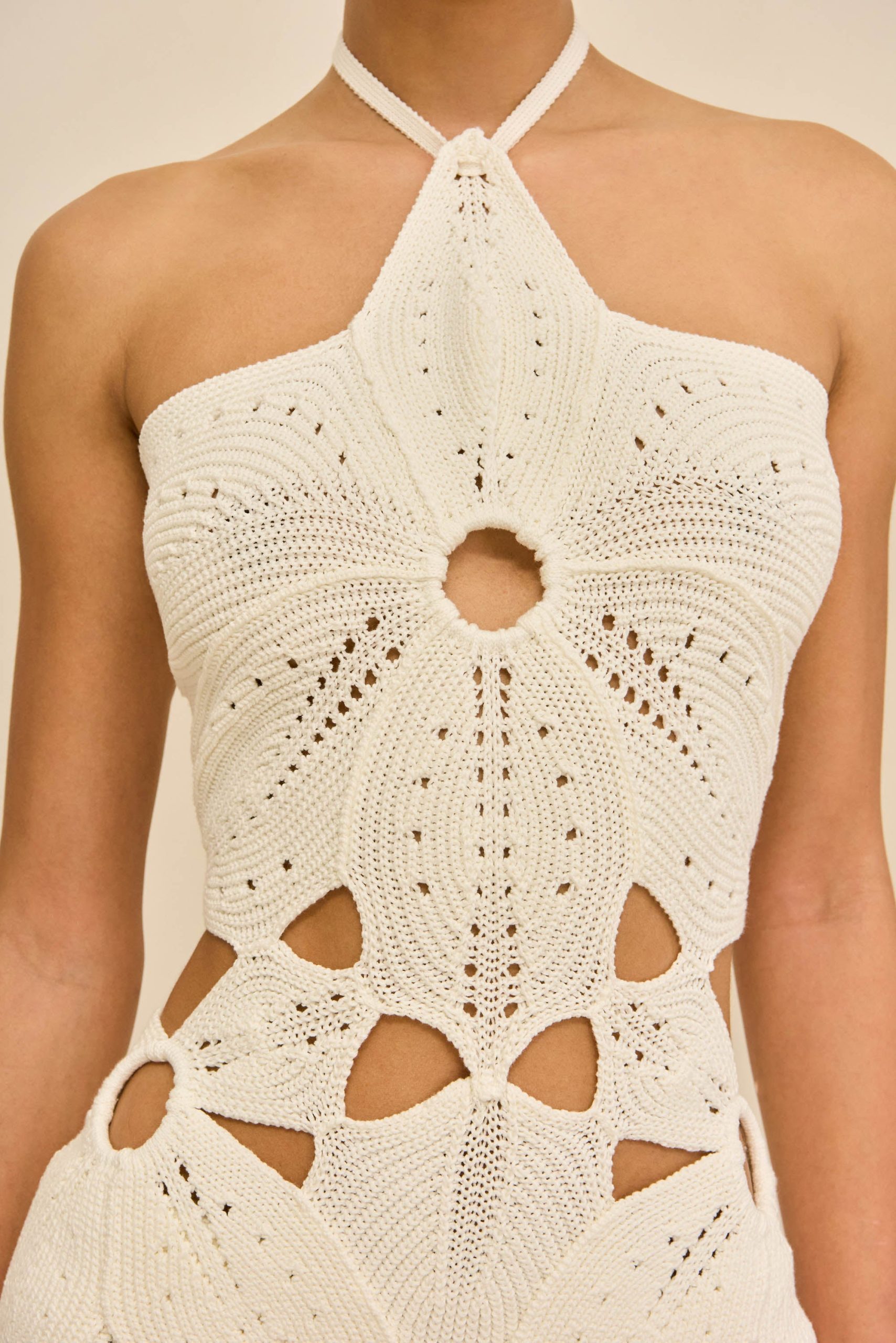 FLOREANA KNIT DRESS - OFF WHITE - Image 3
