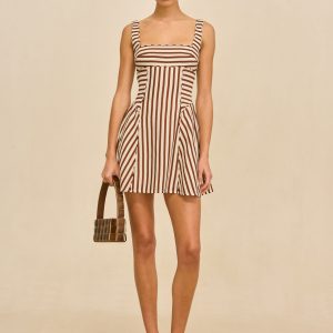BANKS DRESS - SMALL SADDLE STRIPE