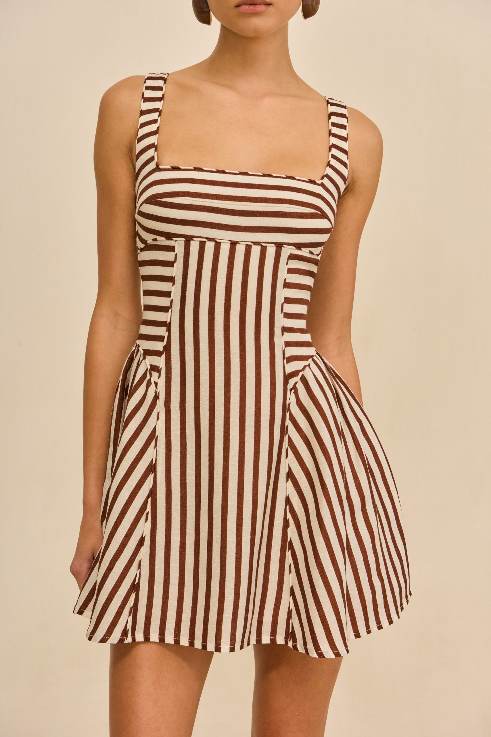BANKS DRESS - SMALL SADDLE STRIPE - Image 2