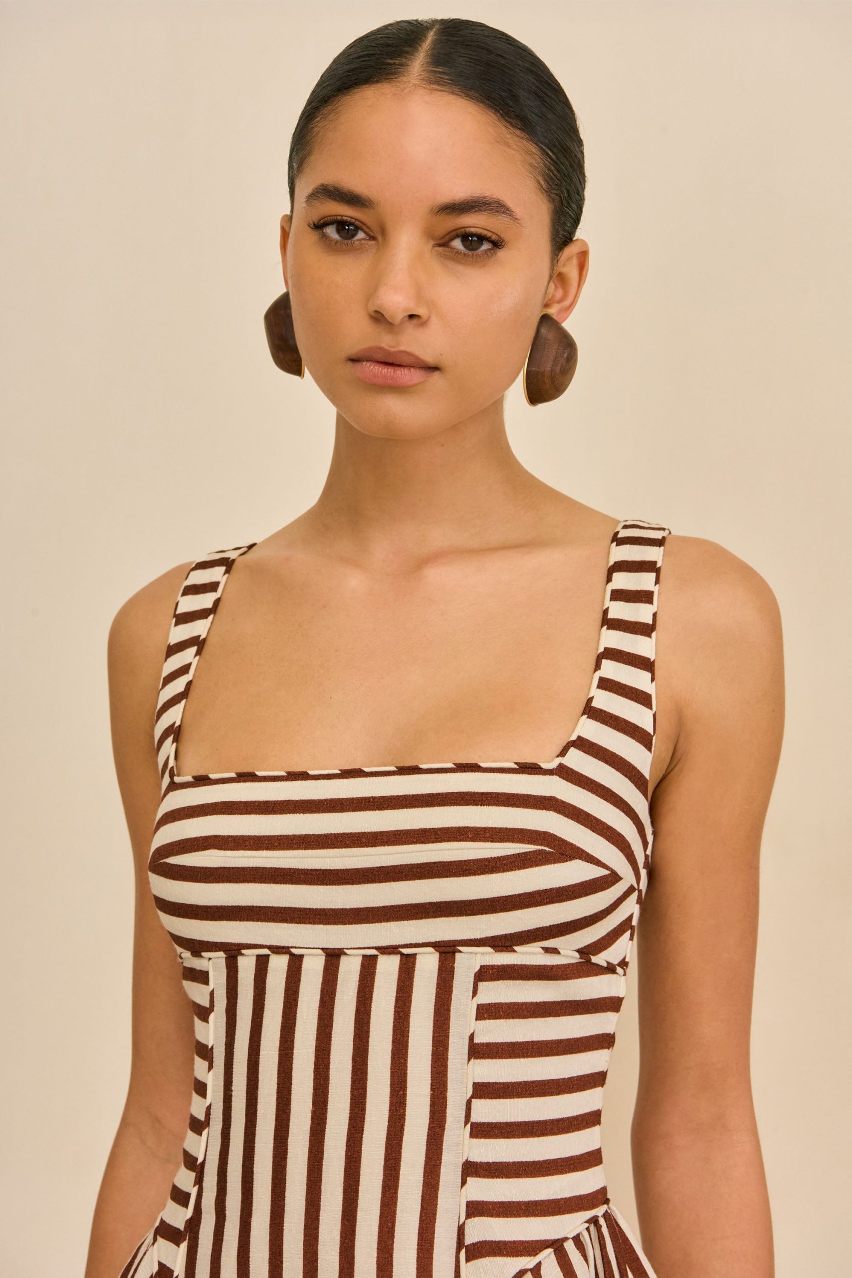 BANKS DRESS - SMALL SADDLE STRIPE - Image 4