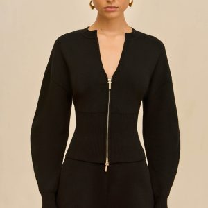 MONROE KNIT CARDIGAN - BLACK