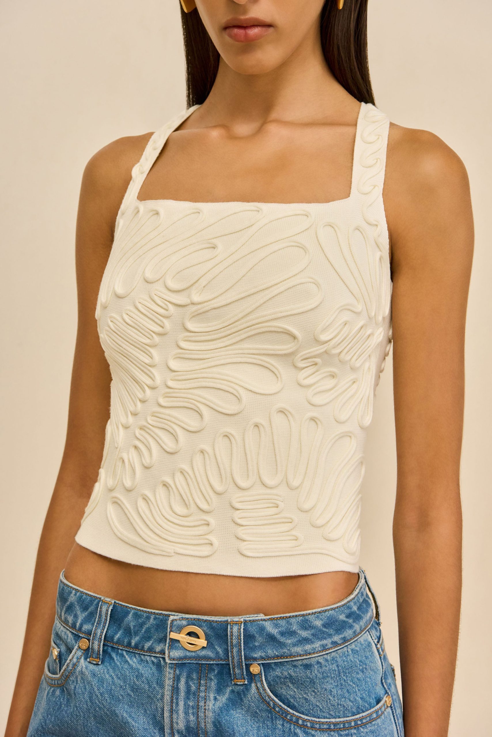 STELLA KNIT TOP - OFF WHITE - Image 3