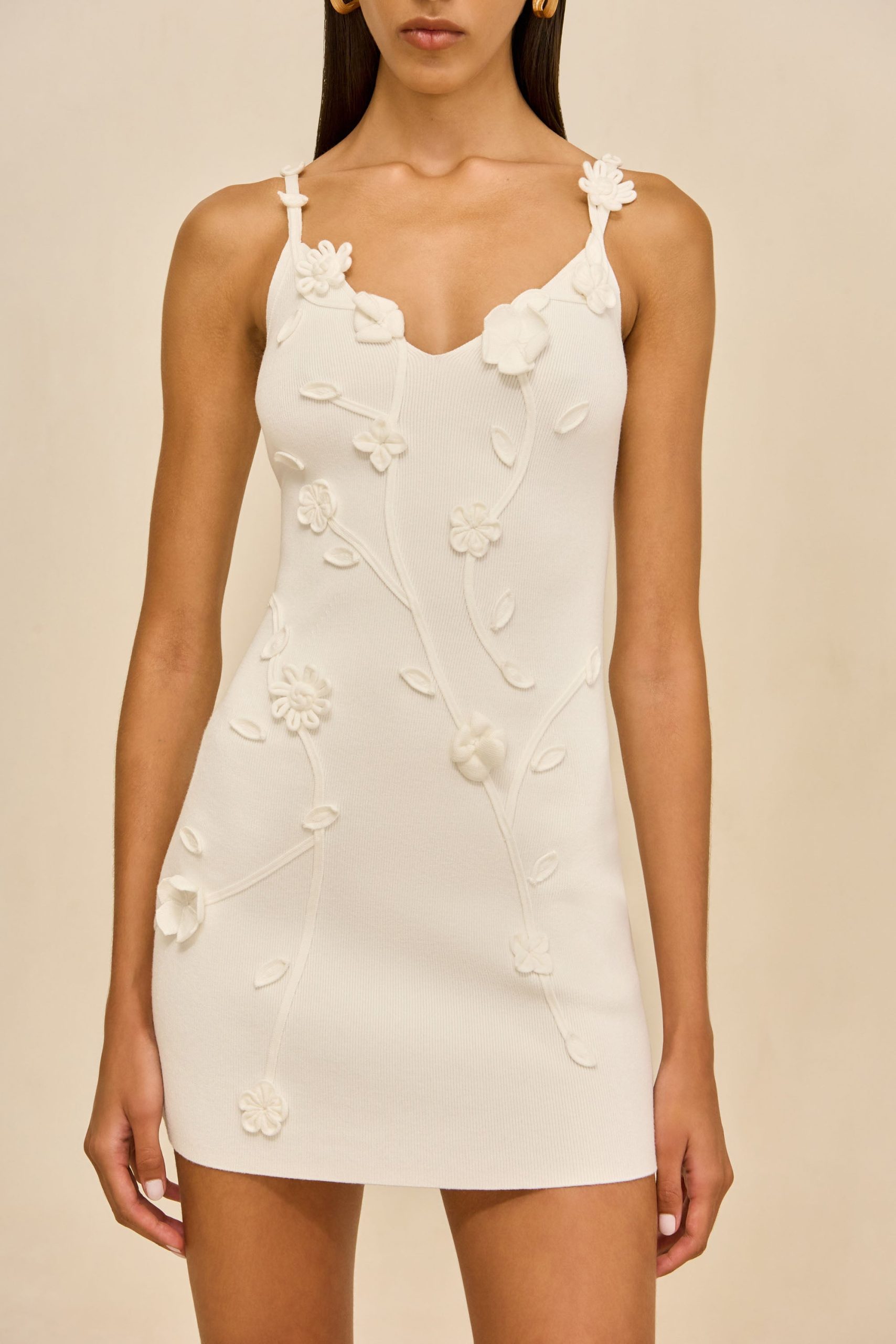 FLORA KNIT DRESS - OFF WHITE - Image 4
