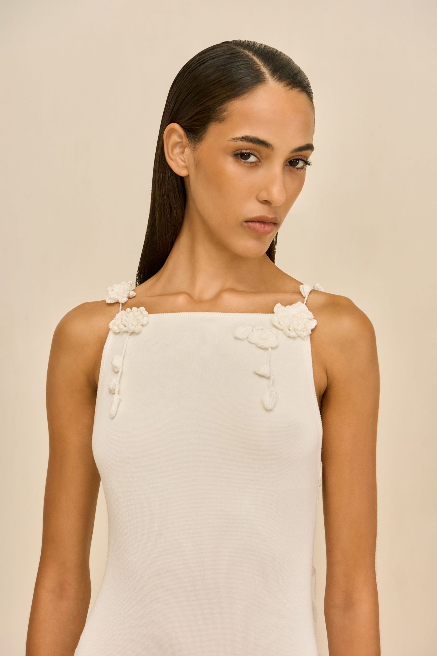 GIULIANA KNIT DRESS - OFF WHITE - Image 3