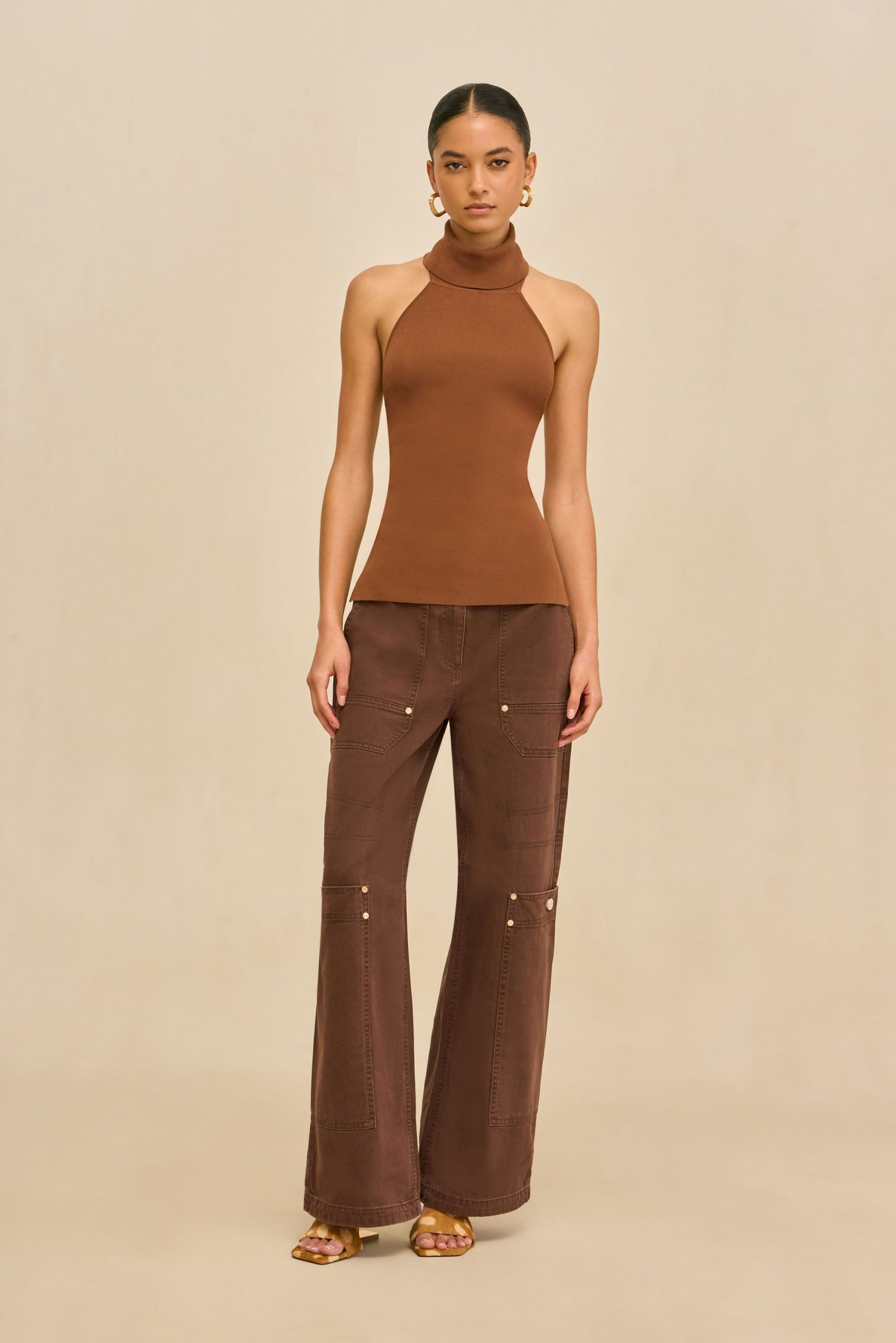 WAKE KNIT TOP - SADDLE - Image 3