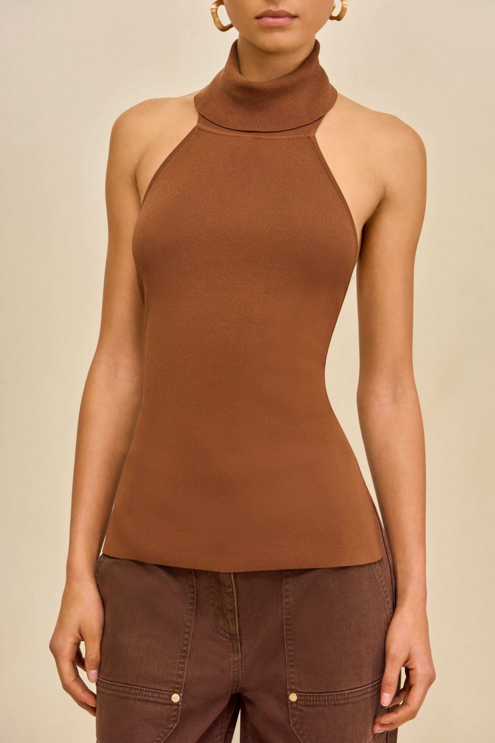 WAKE KNIT TOP - SADDLE - Image 2
