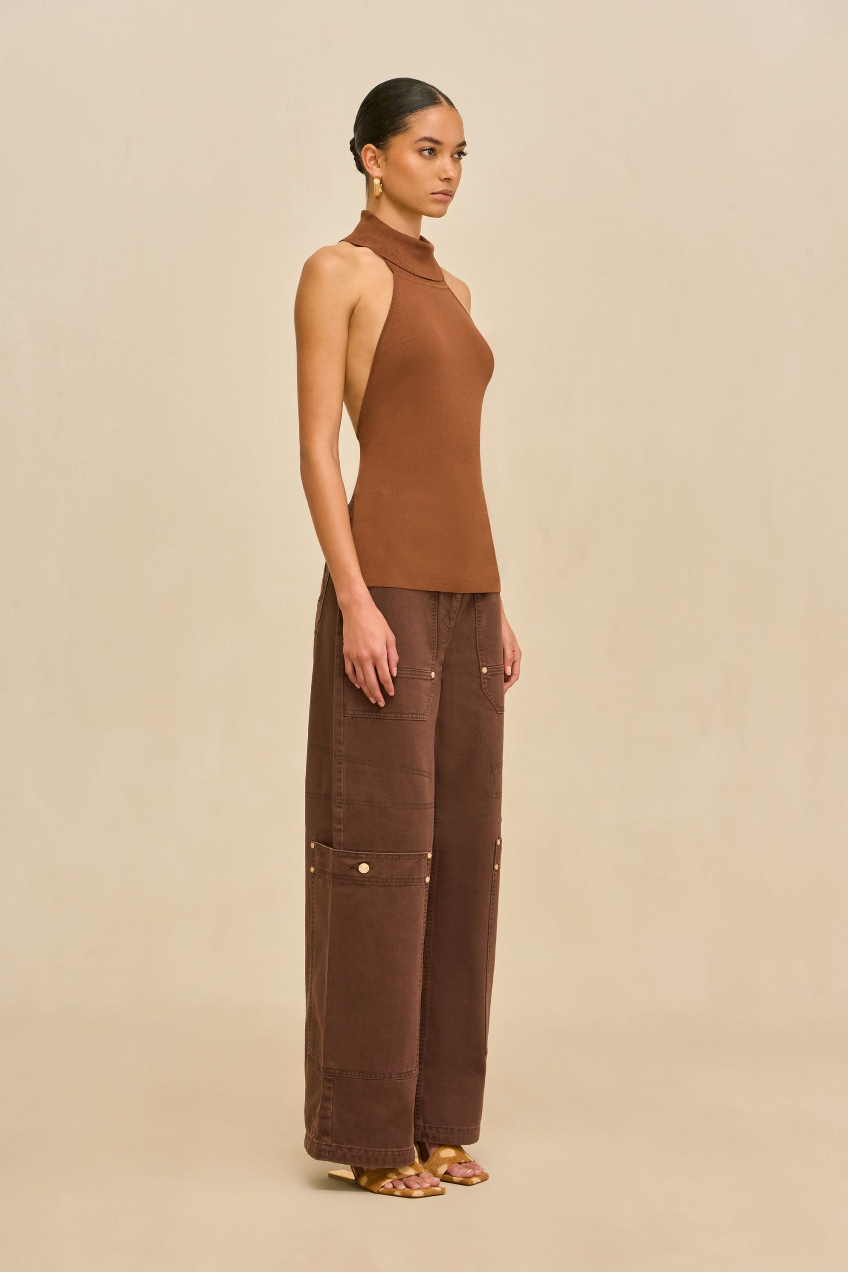 WAKE KNIT TOP - SADDLE - Image 4