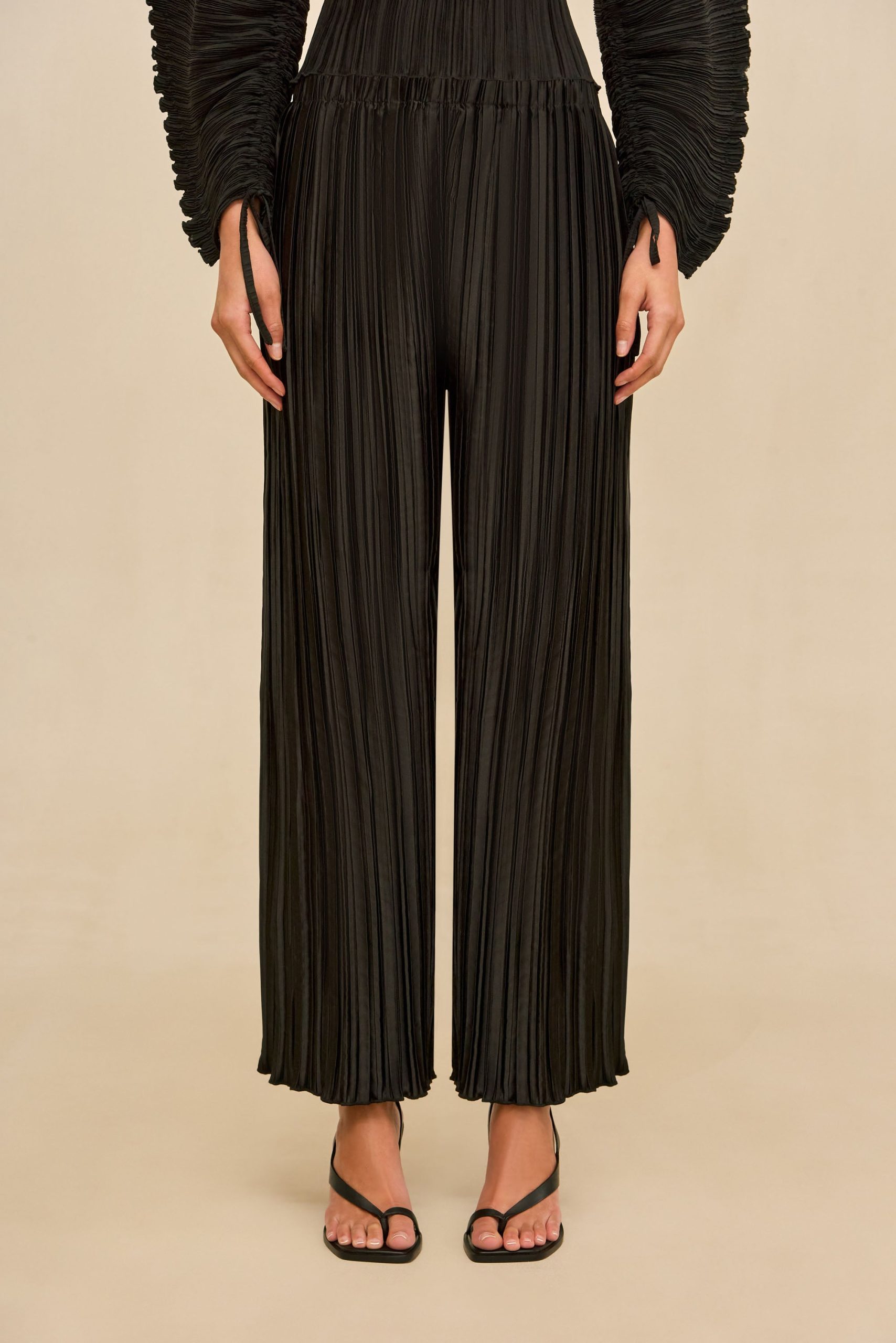 STACIE PANT - BLACK PLISSÉ - Image 2