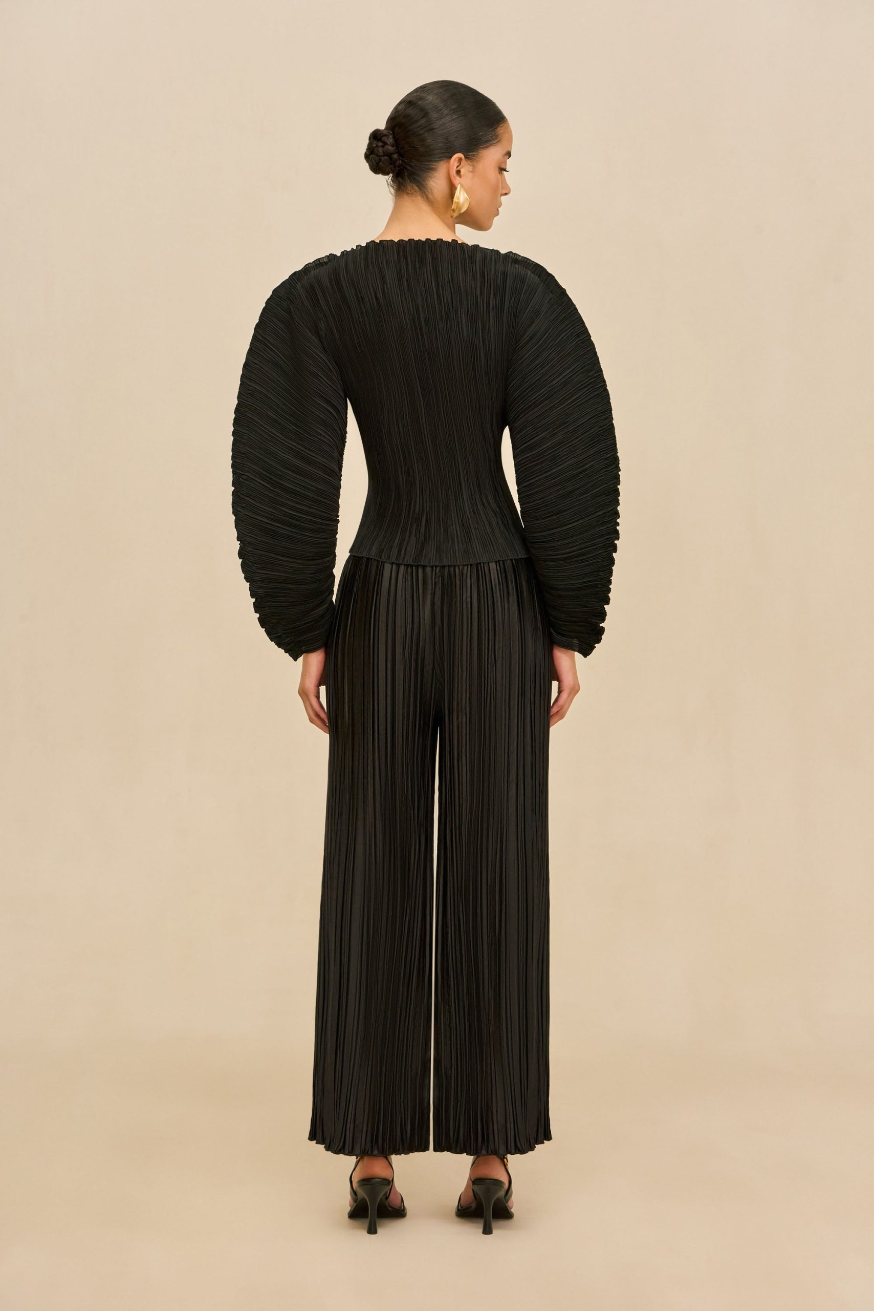 STACIE PANT - BLACK PLISSÉ - Image 5