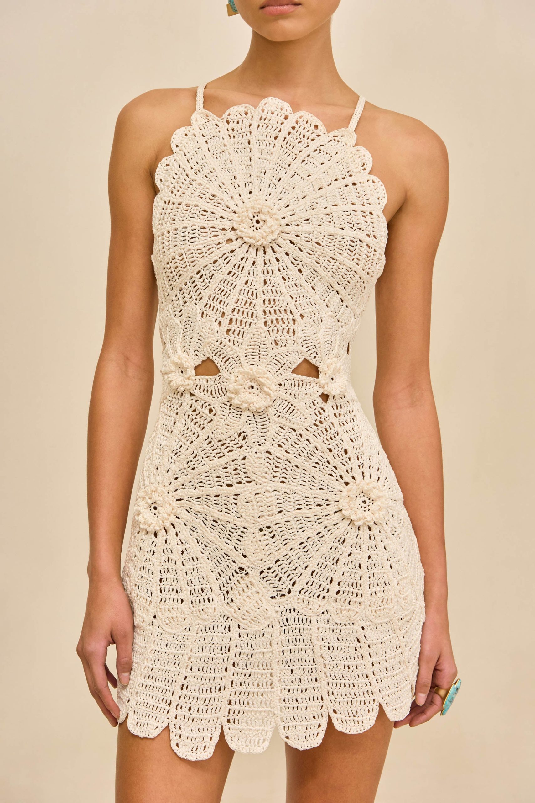 SAMELIA CROCHET DRESS - OFF WHITE - Image 2