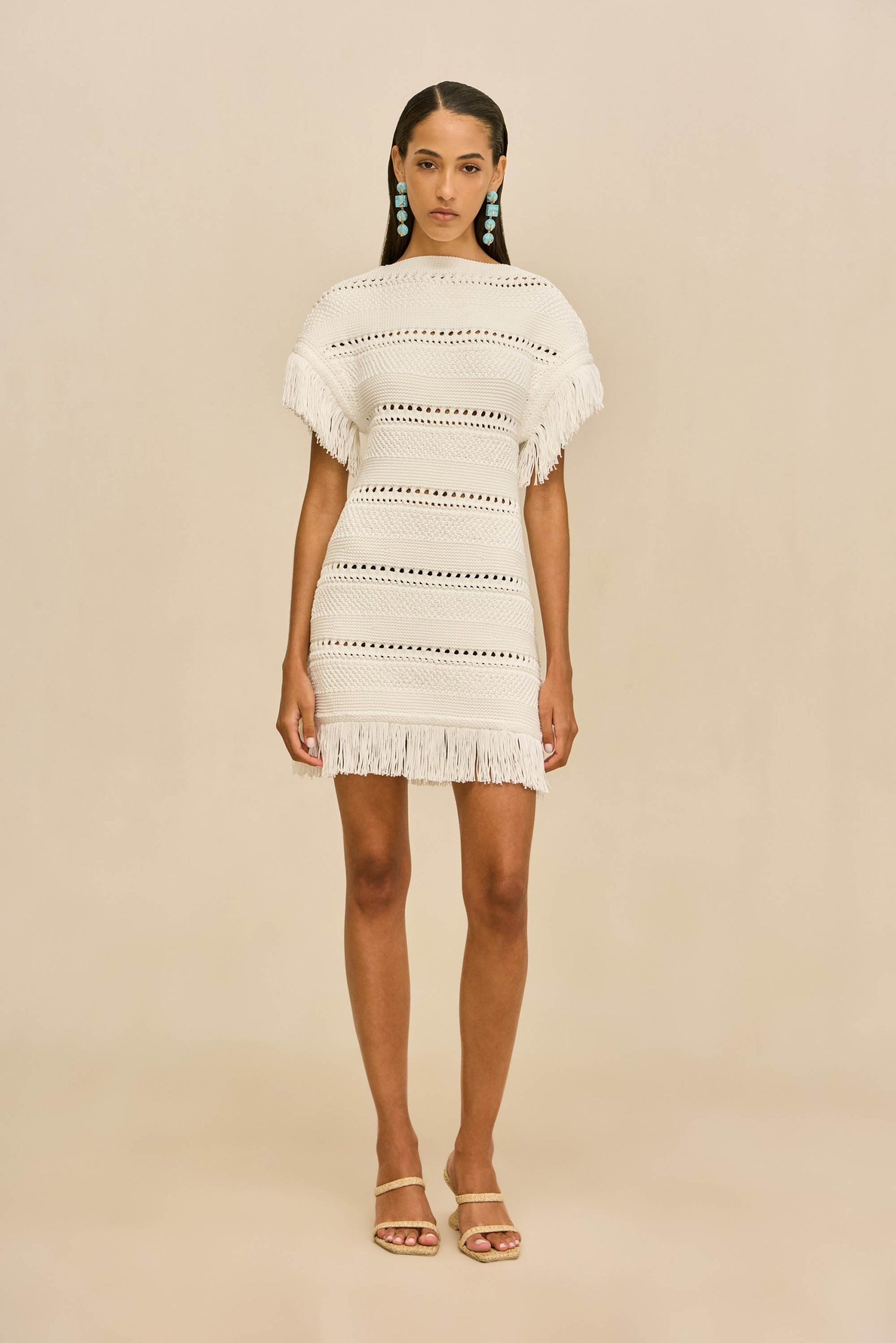 MAREN KNIT DRESS - OFF WHITE - Image 3