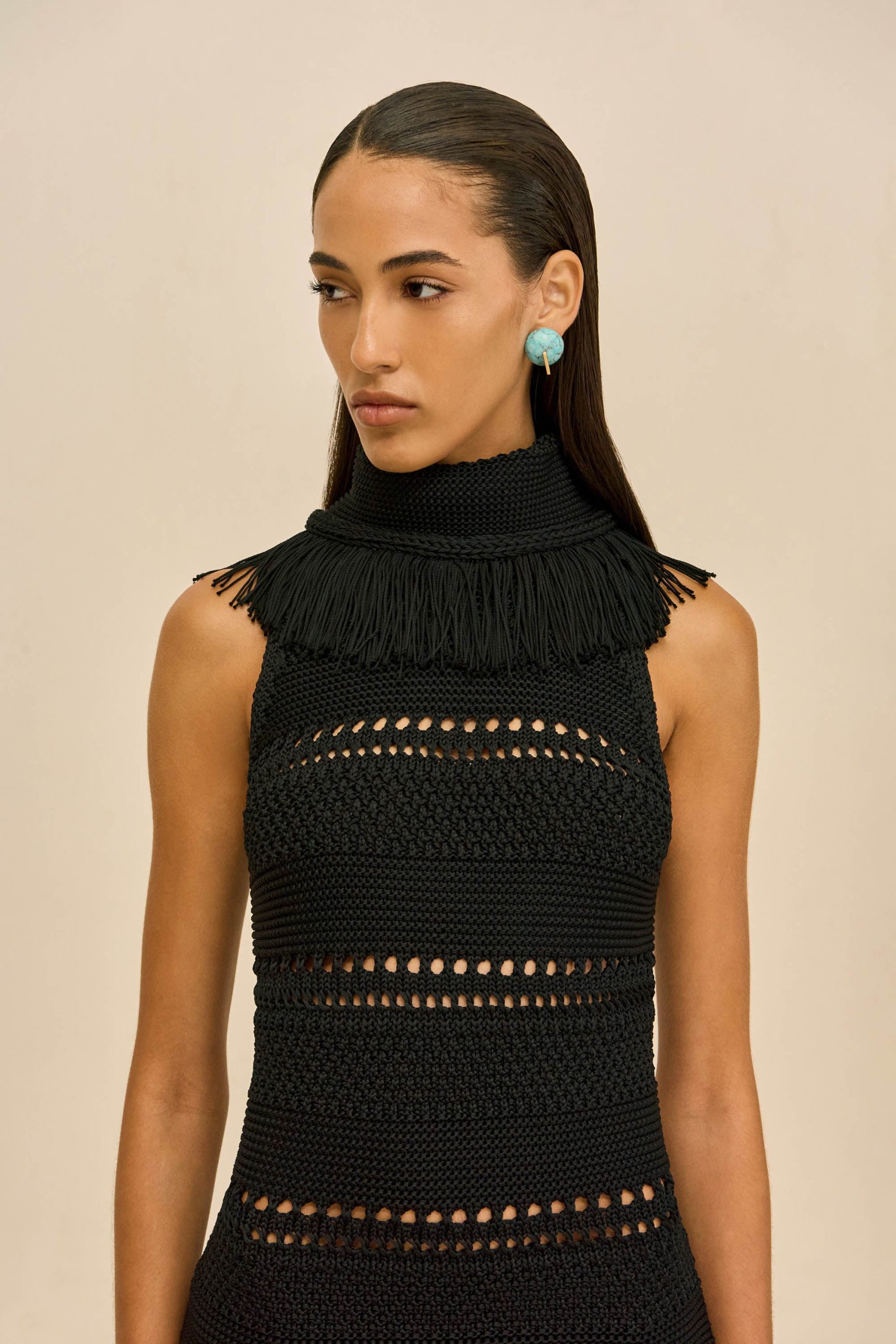 KADIMAH KNIT DRESS - BLACK - Image 2