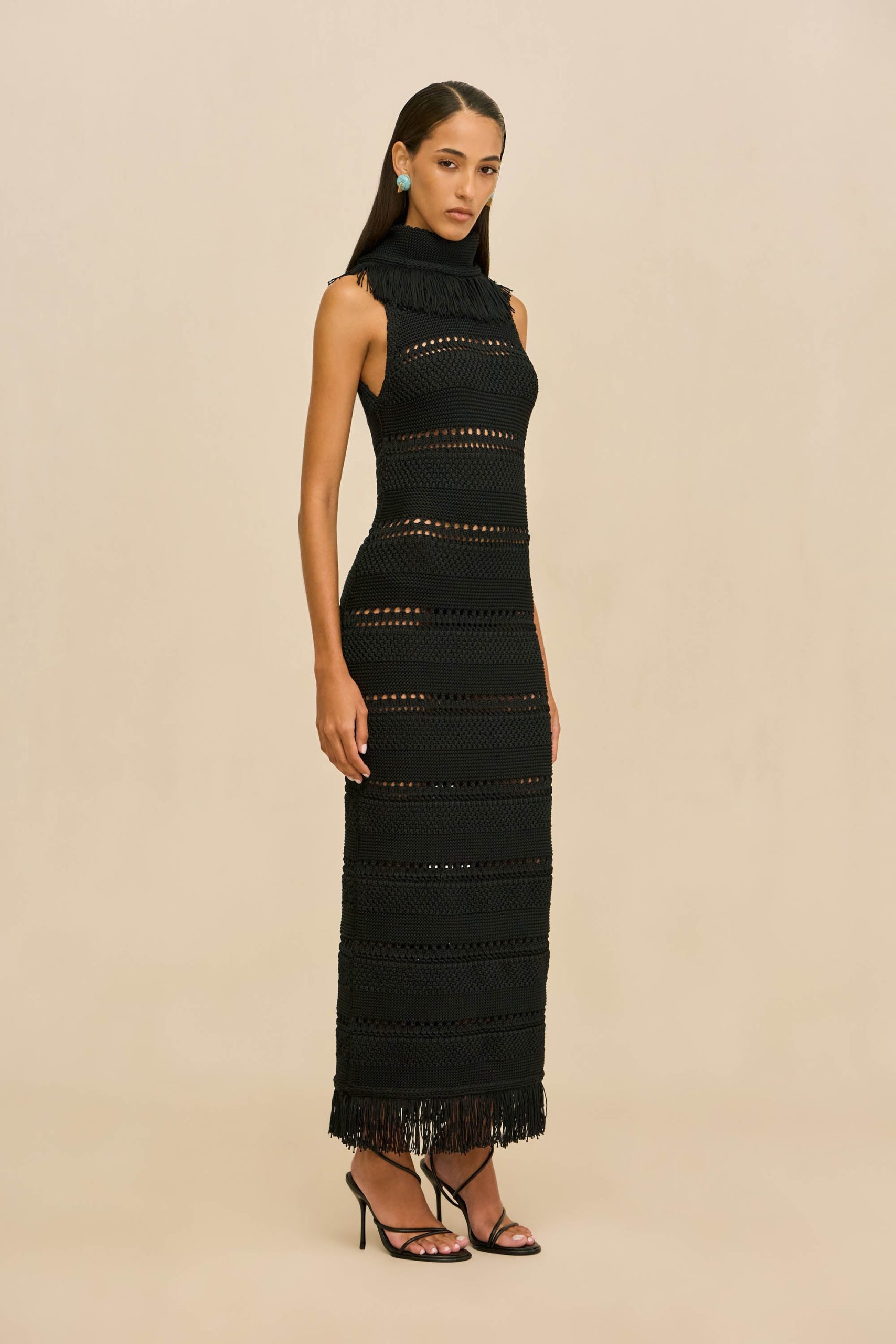 KADIMAH KNIT DRESS - BLACK - Image 3