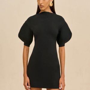 IVA KNIT DRESS - BLACK