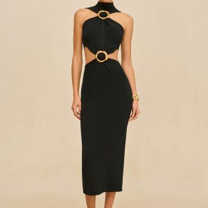 AMBAR KNIT DRESS - BLACK