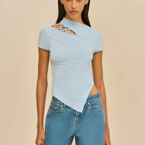 NESSI KNIT TOP - COASTAL