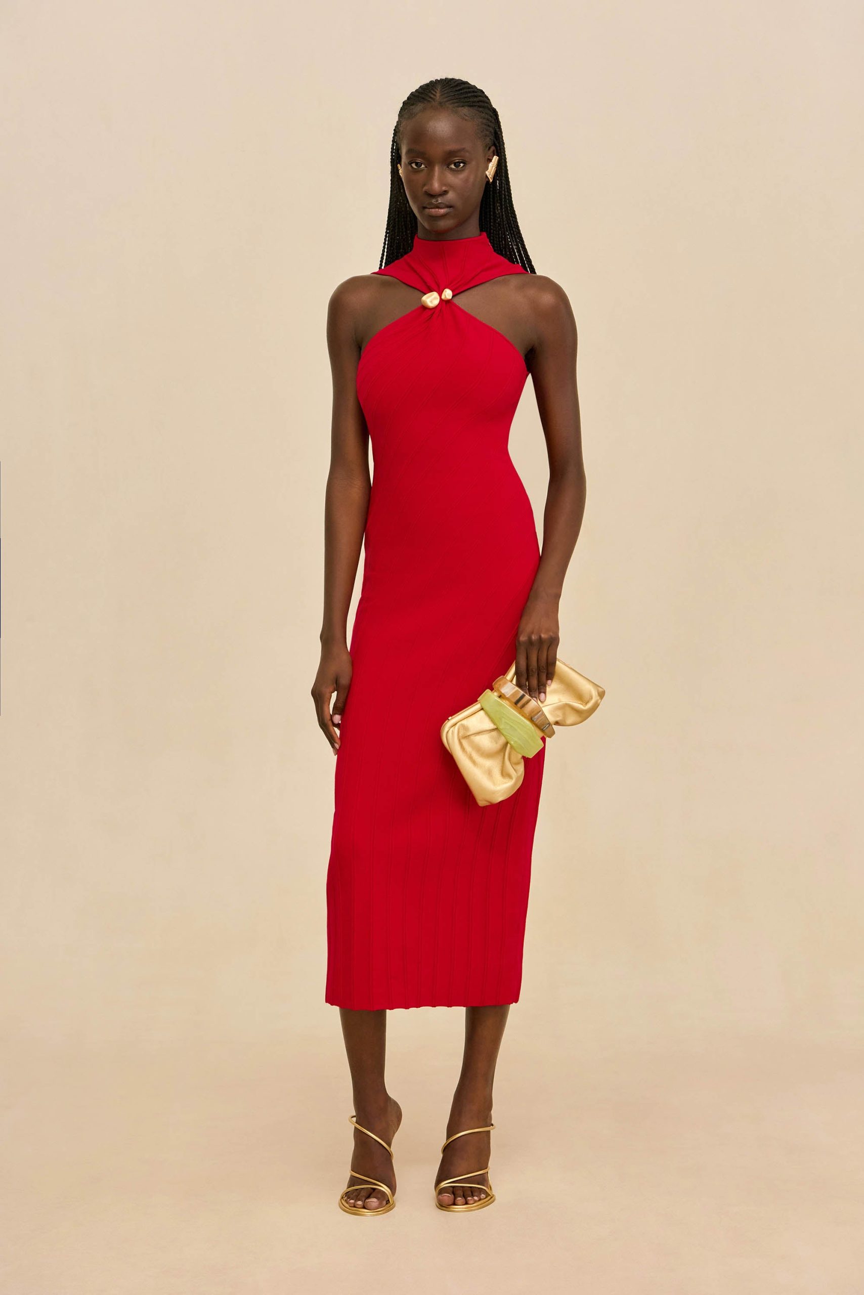 JESSICA KNIT DRESS - VERMILION - Image 2