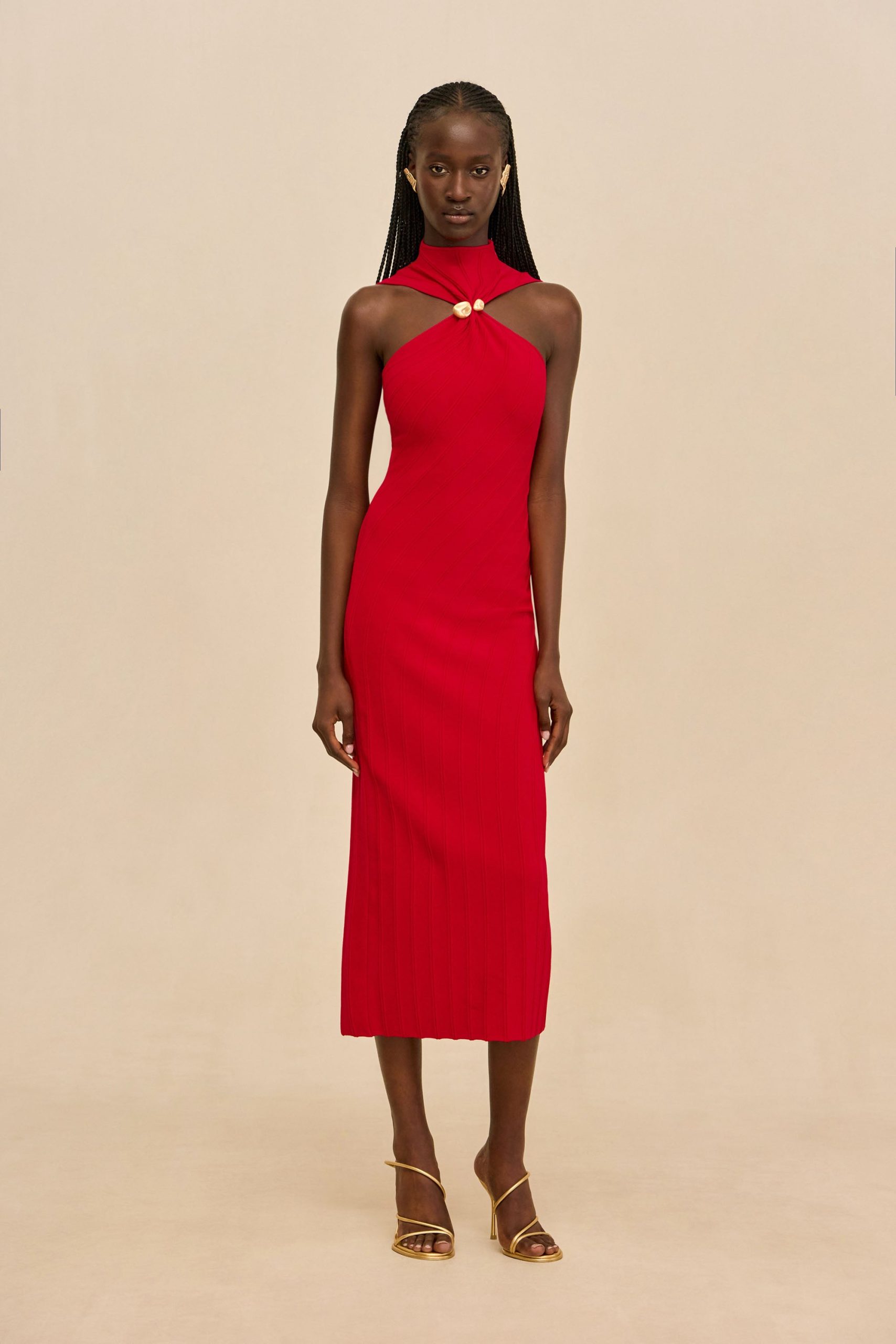 JESSICA KNIT DRESS - VERMILION - Image 4