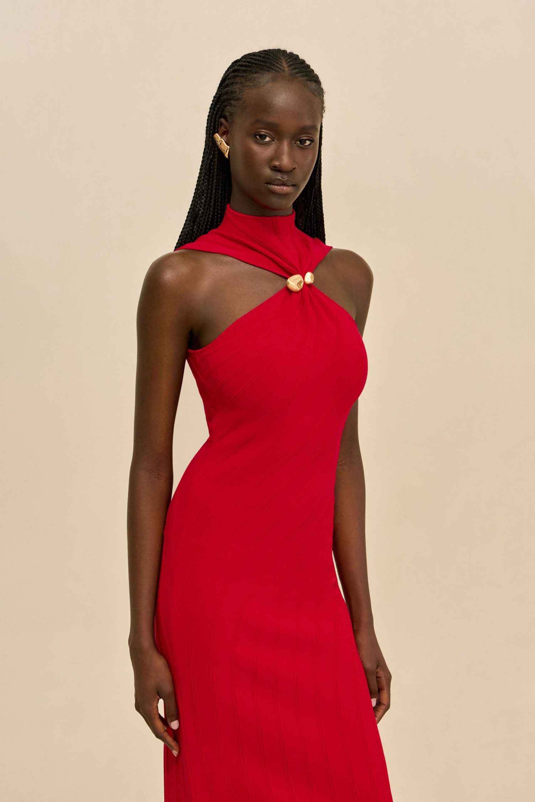 JESSICA KNIT DRESS - VERMILION - Image 3
