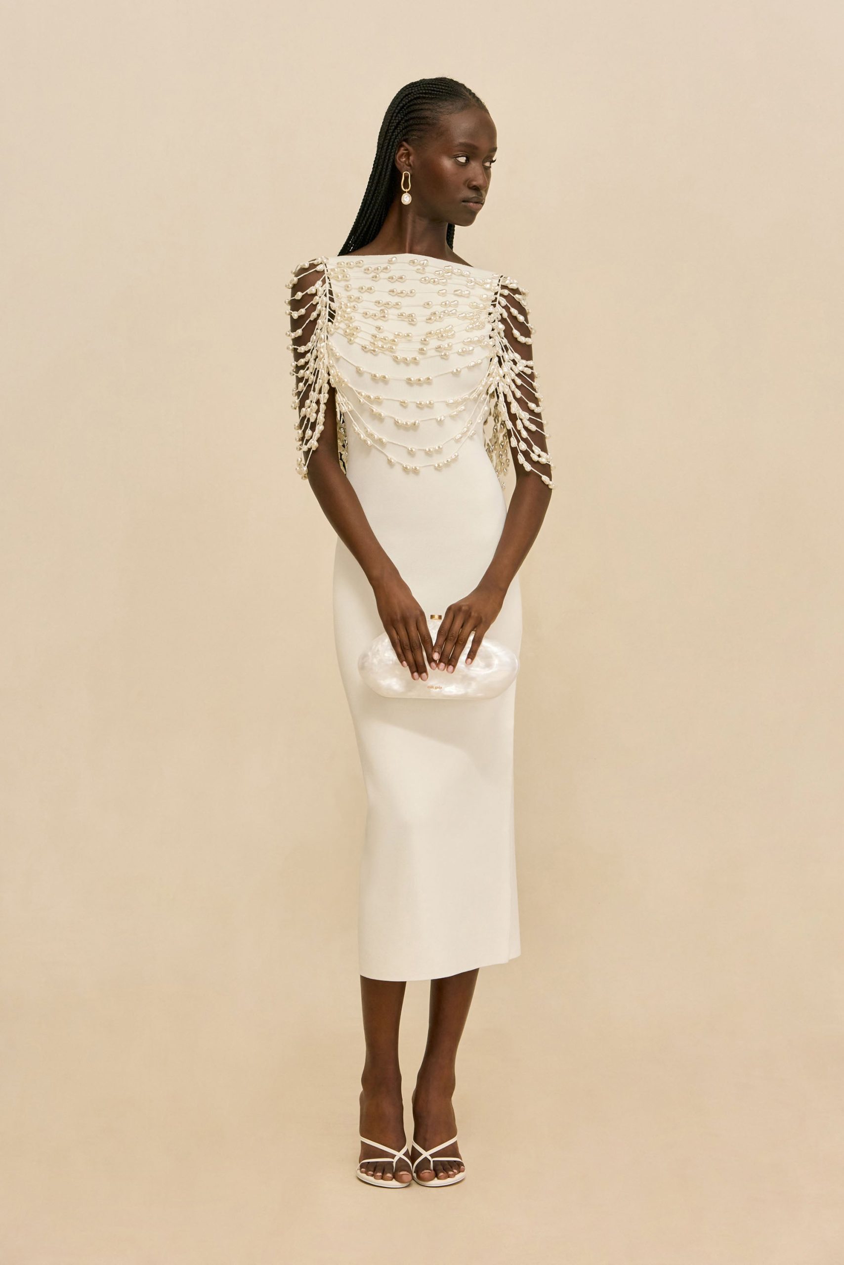 MERI KNIT DRESS - OFF WHITE - Image 4