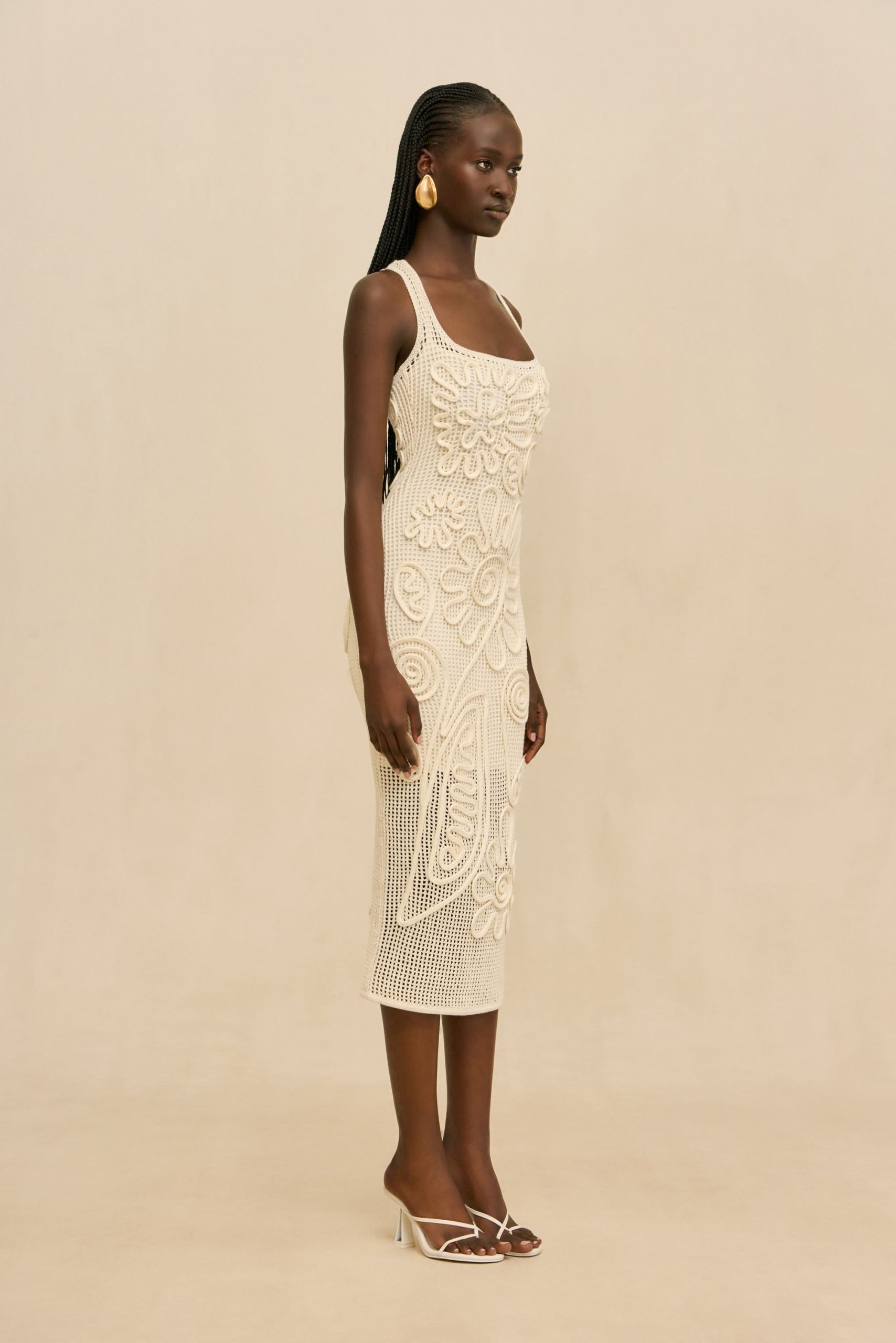 NISSA KNIT DRESS - OFF WHITE - Image 4