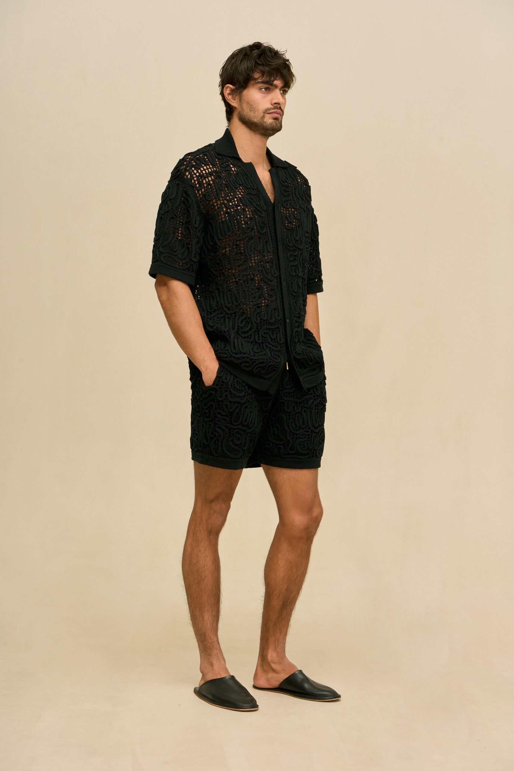 BOHOL CROCHET SHIRT - BLACK - Image 3