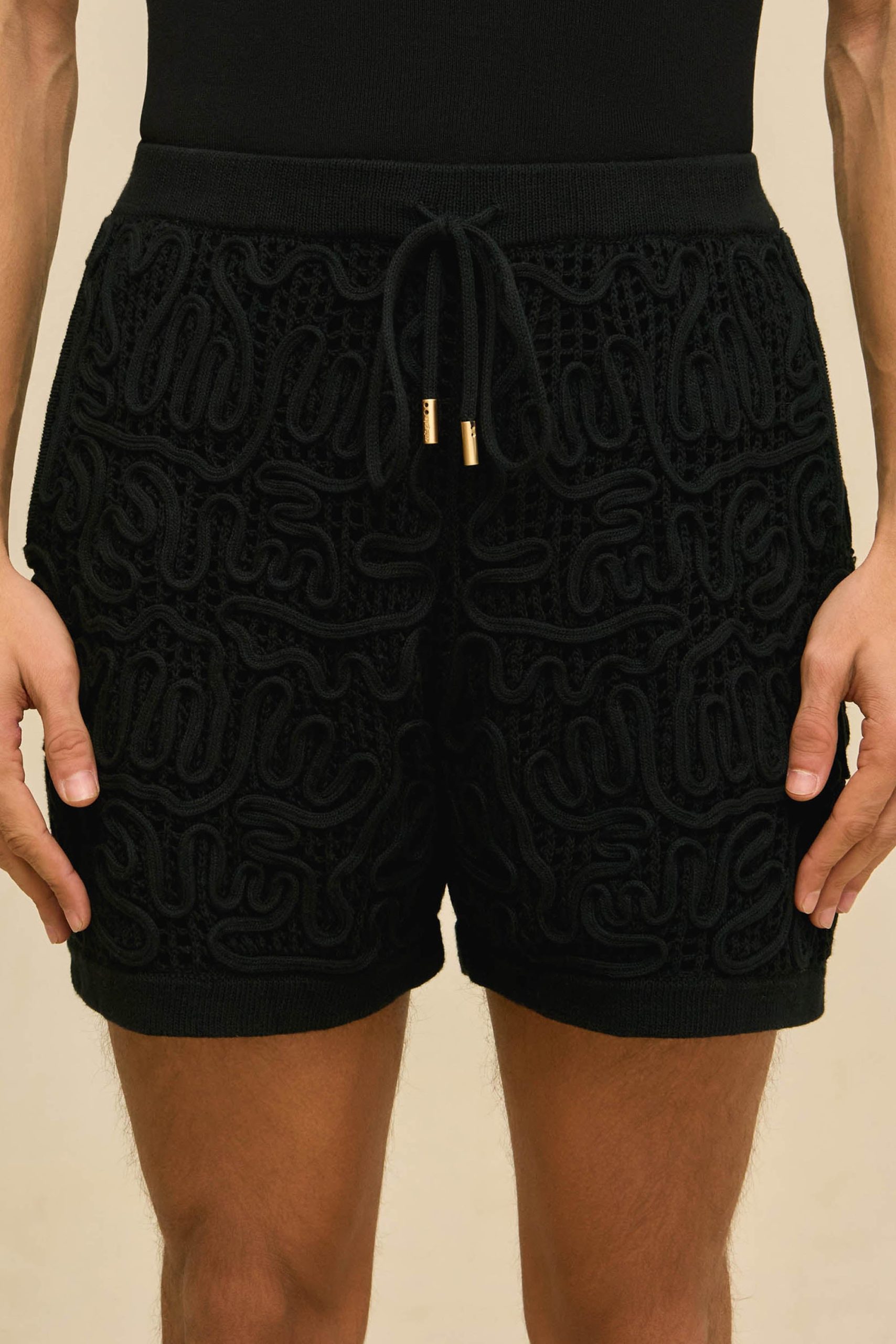 CRETA CROCHET SHORT - BLACK - Image 3