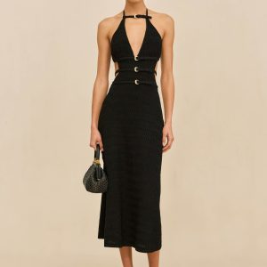 EVALEIGH KNIT DRESS - BLACK