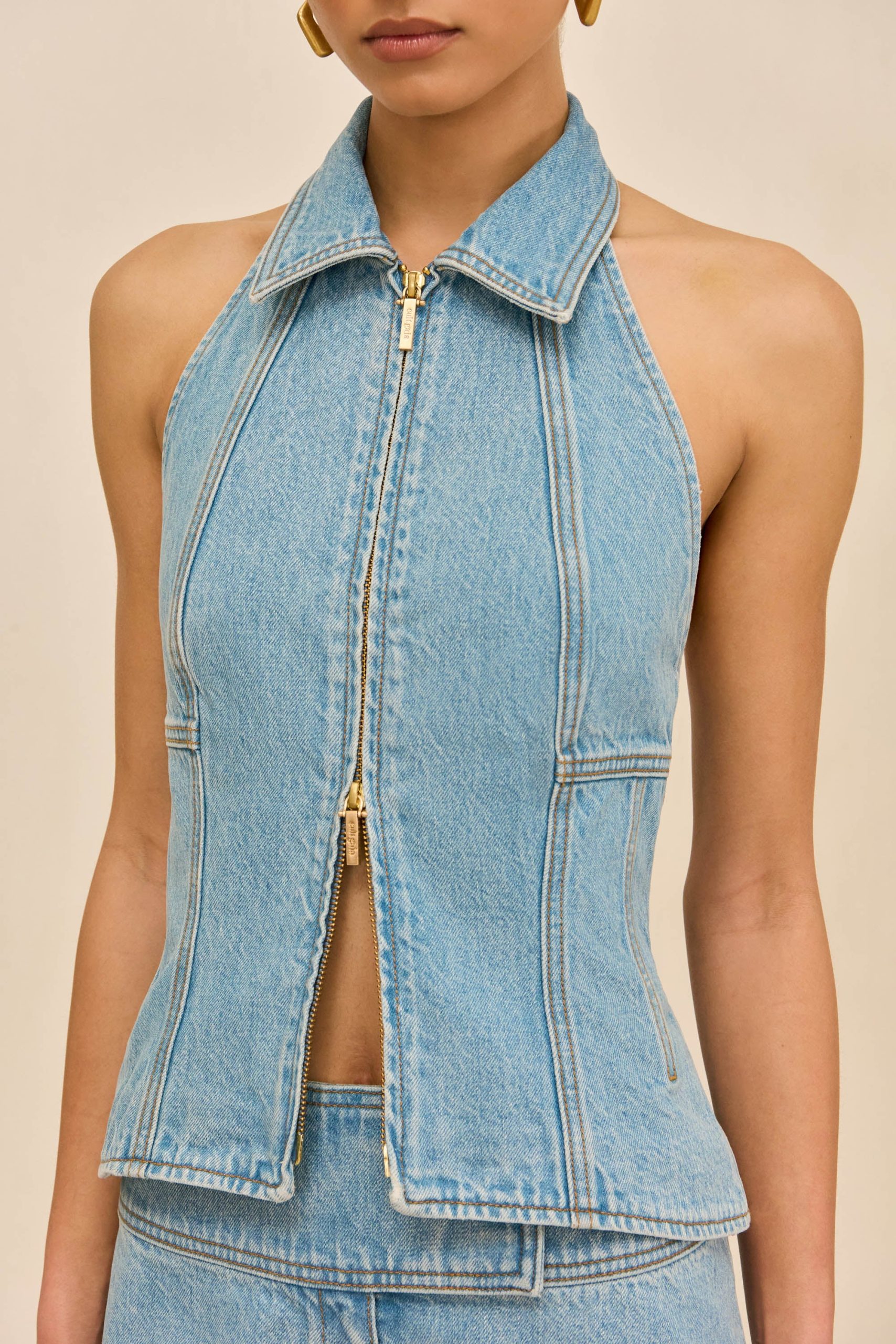 JILL DENIM TOP - VINTAGE BLUE - Image 3