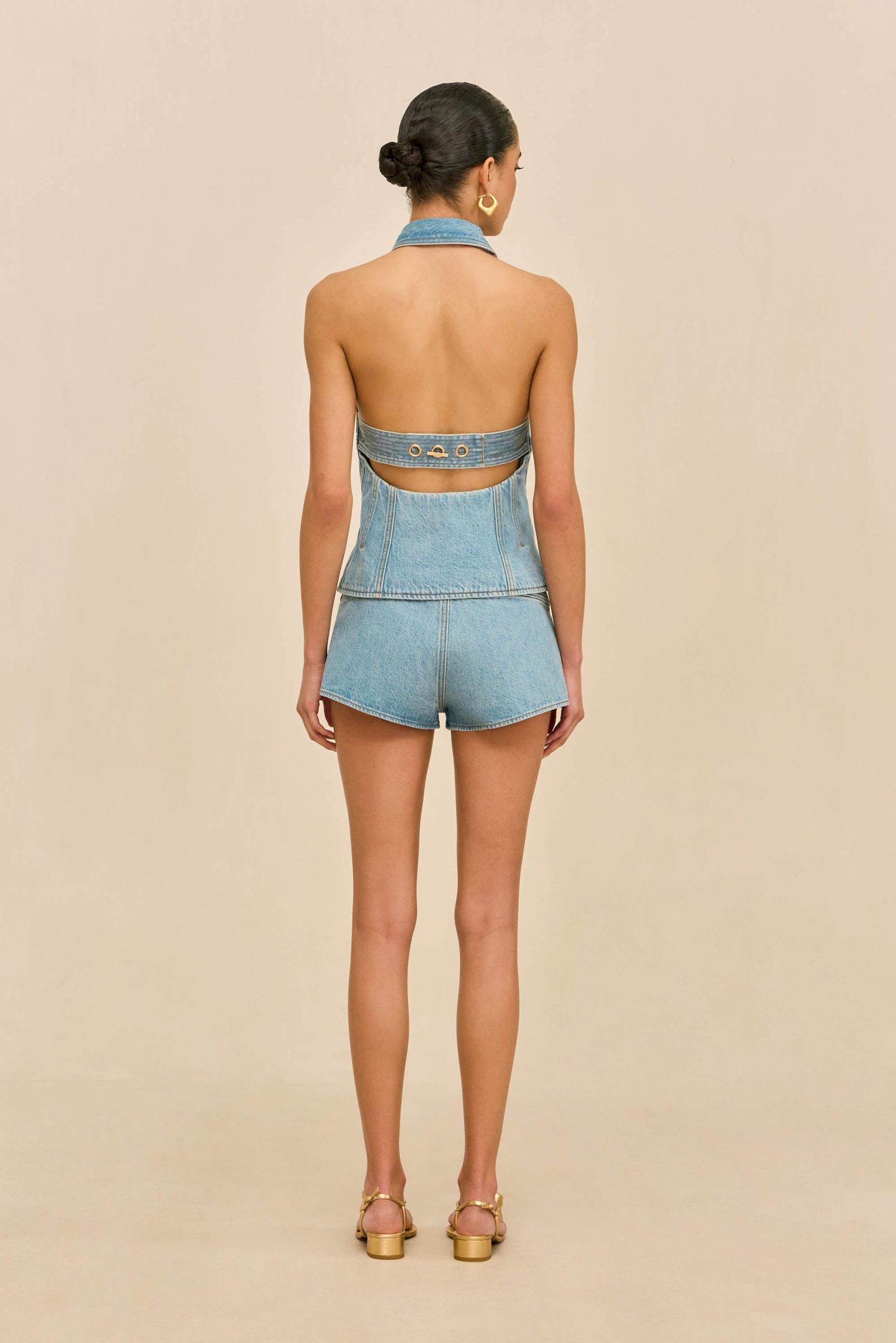 JILL DENIM TOP - VINTAGE BLUE - Image 5
