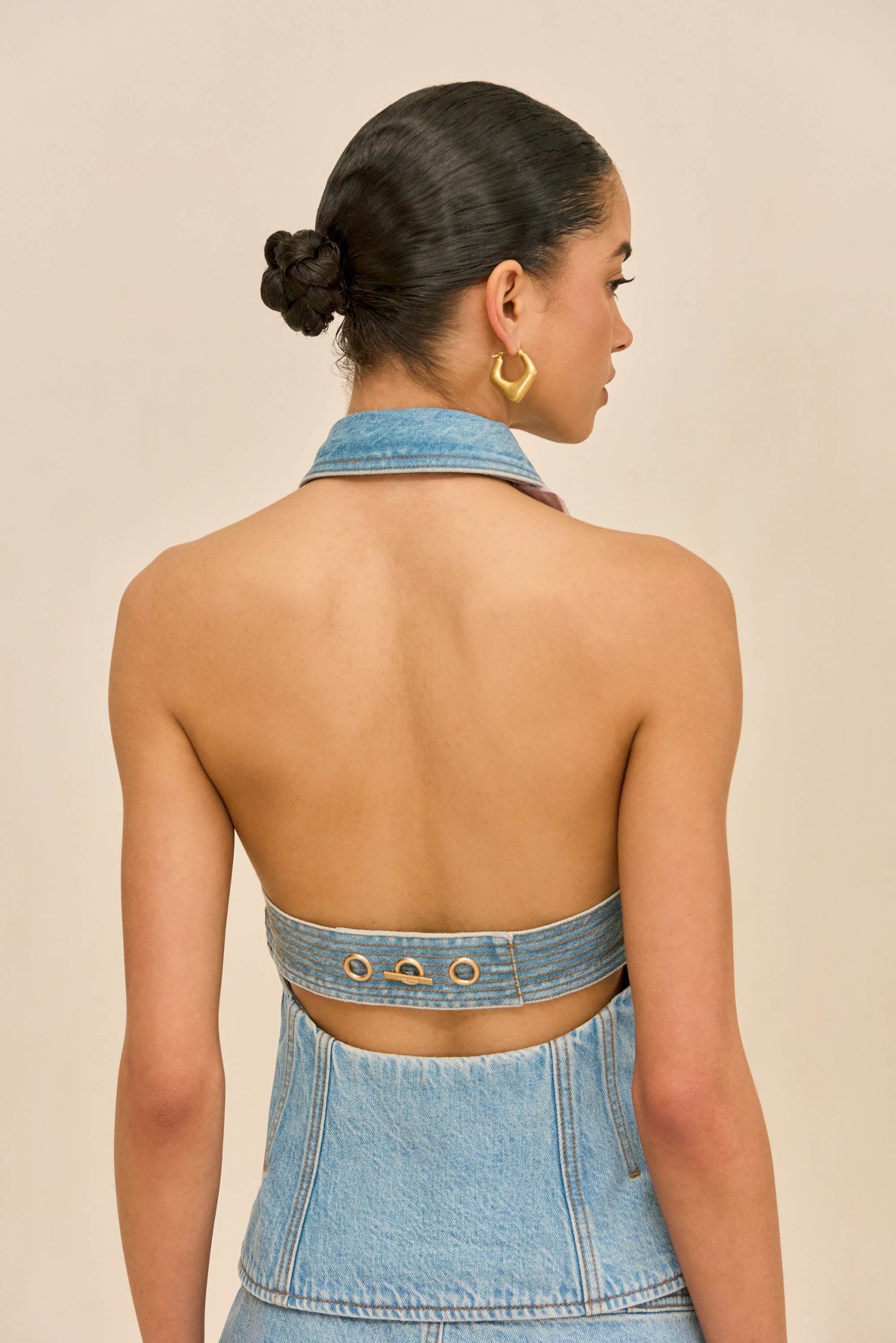 JILL DENIM TOP - VINTAGE BLUE - Image 6
