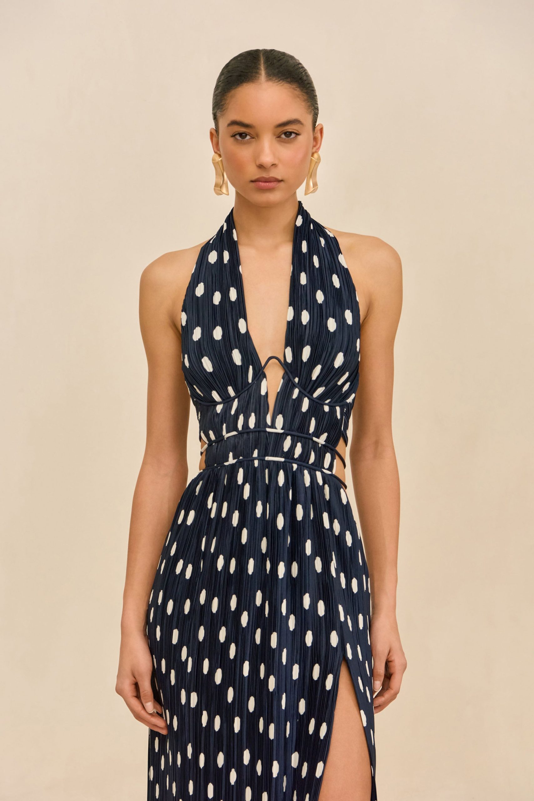 AASHVI GOWN - SMALL DOT DEEP LAKE - Image 4
