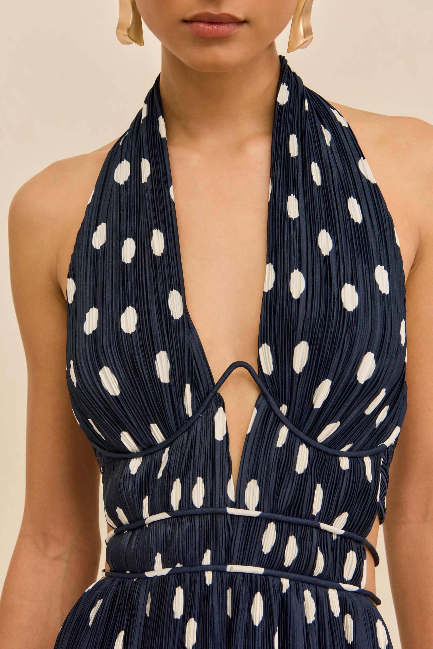 AASHVI GOWN - SMALL DOT DEEP LAKE - Image 5