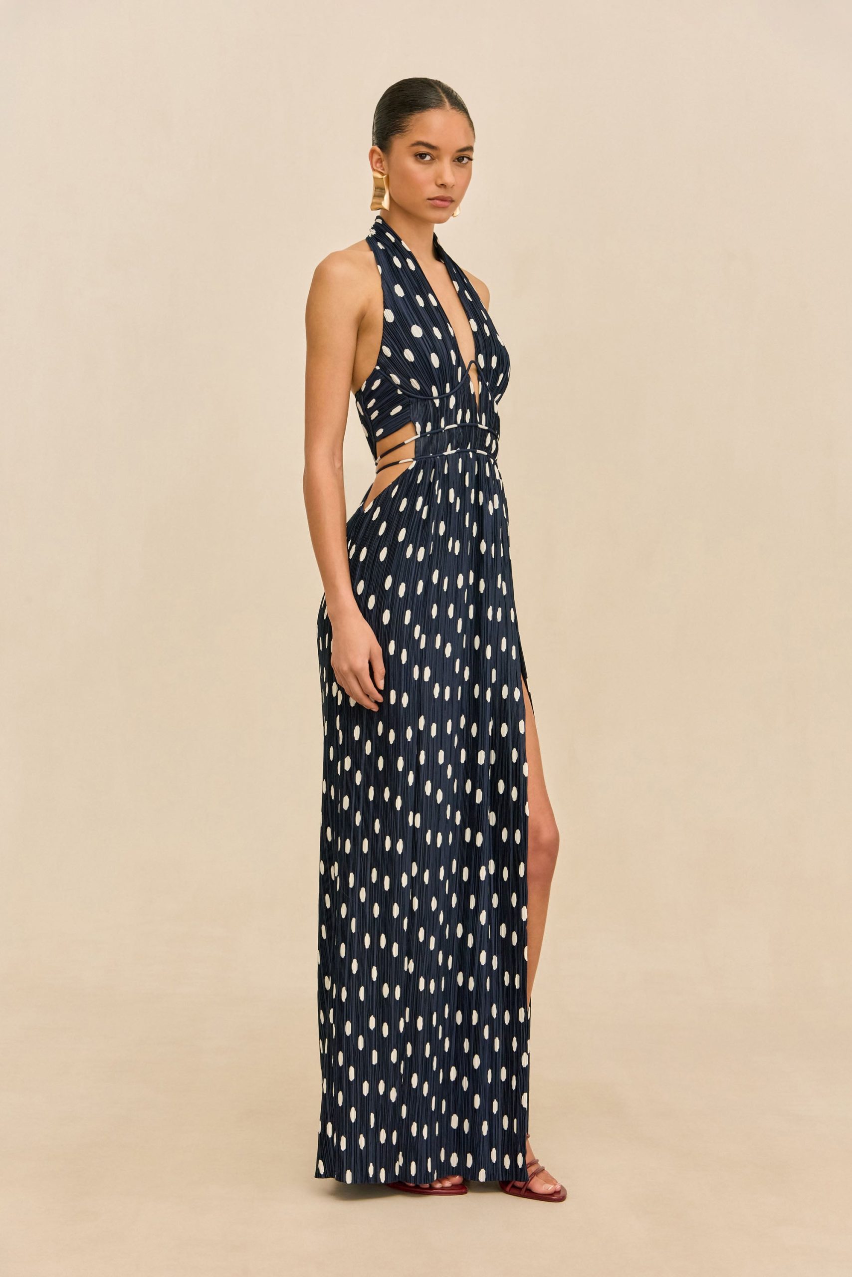 AASHVI GOWN - SMALL DOT DEEP LAKE - Image 6