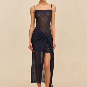 KORSA KNIT DRESS - DEEP LAKE