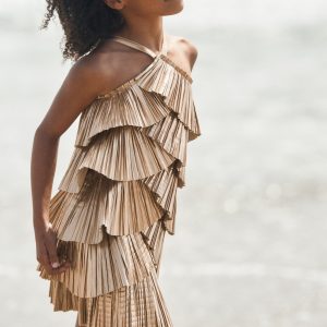KIDS PATRIZIA DRESS - GOLD FOIL