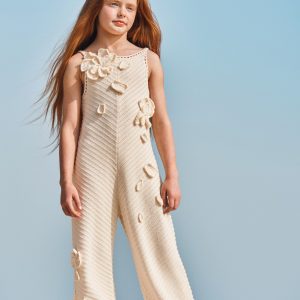 KIDS CHRYSANTHEMUM JUMPSUIT - OFF WHITE