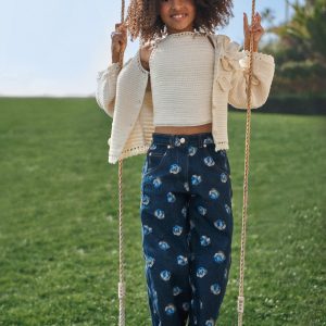 KIDS DAHLIE CARDIGAN SET  - OFF WHITE