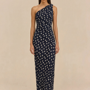 TERRE DRESS - SMALL DOT DEEP LAKE