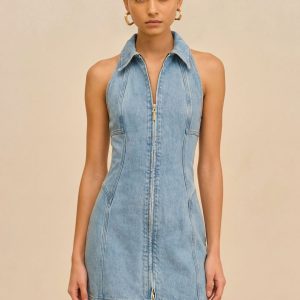 CHARO DENIM DRESS - VINTAGE BLUE