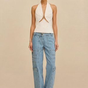 WYNN LOW RISE DENIM PANT - STONE WASH