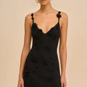 FLORA KNIT DRESS - BLACK