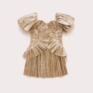 KIDS CHARLIQUE DRESS - GOLD