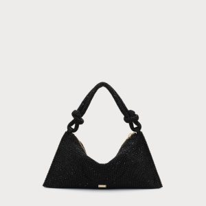 HERA NANO SHOULDER BAG - BLACK RHINESTONE