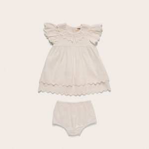 BABY JOSLYN DRESS & BLOOMER - OFF WHITE