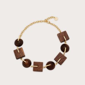 LAGUNA CHOKER NECKLACE - WALNUT