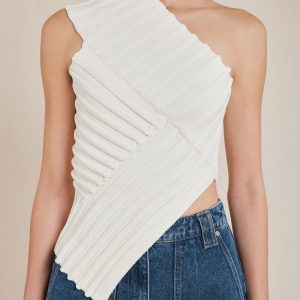 DEL KNIT TOP - OFF WHITE
