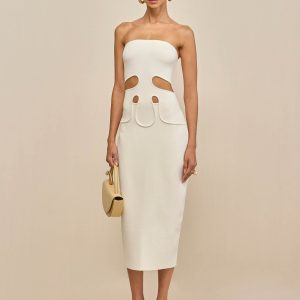 BRUNELO KNIT DRESS - OFF WHITE