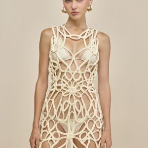DANICA CROCHET DRESS - OFF WHITE
