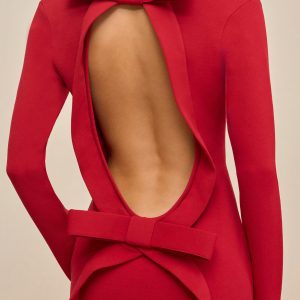 BOA KNIT DRESS - MERLOT